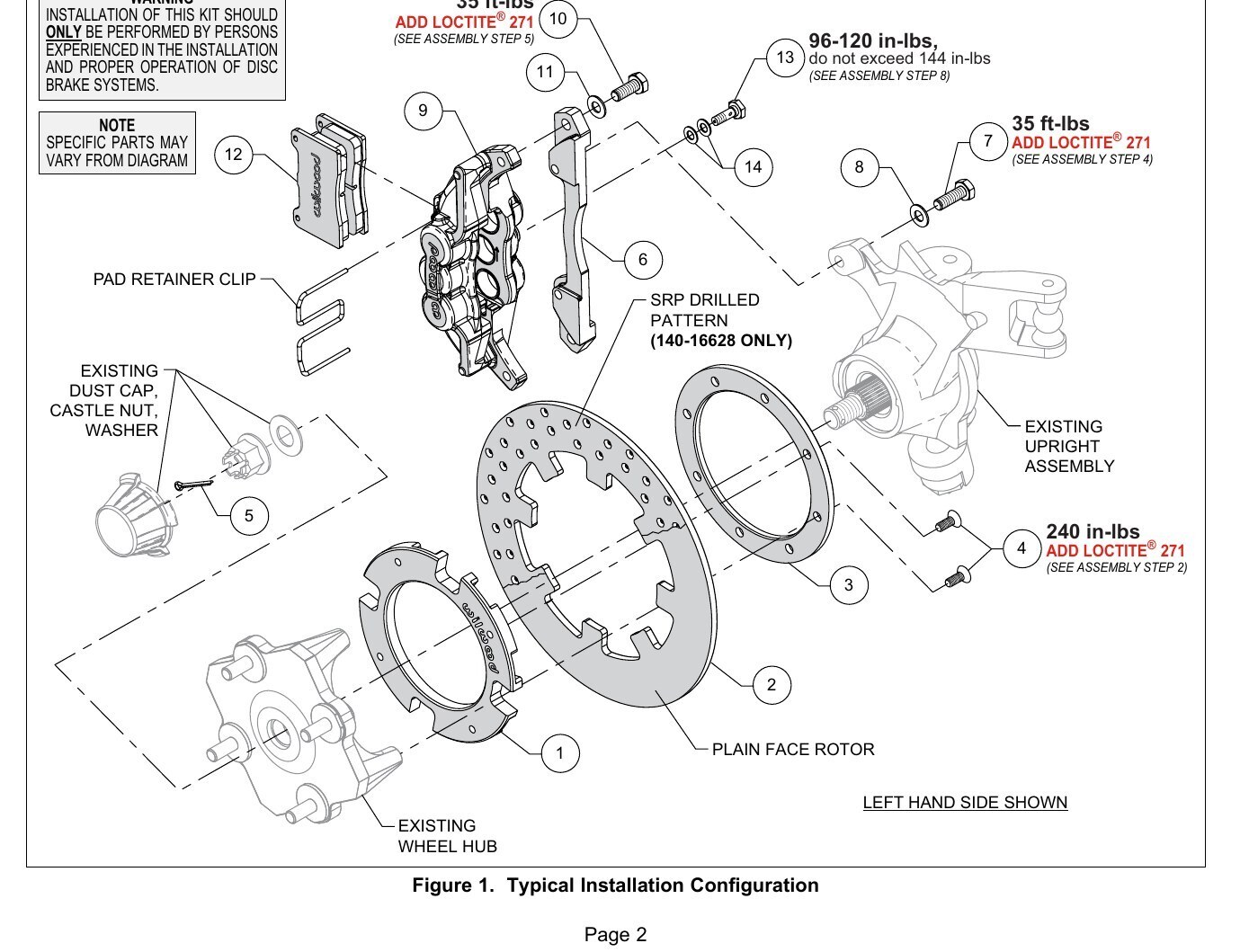 Can-Am Maverick X3 Wilwood Front Brake Kit diagram