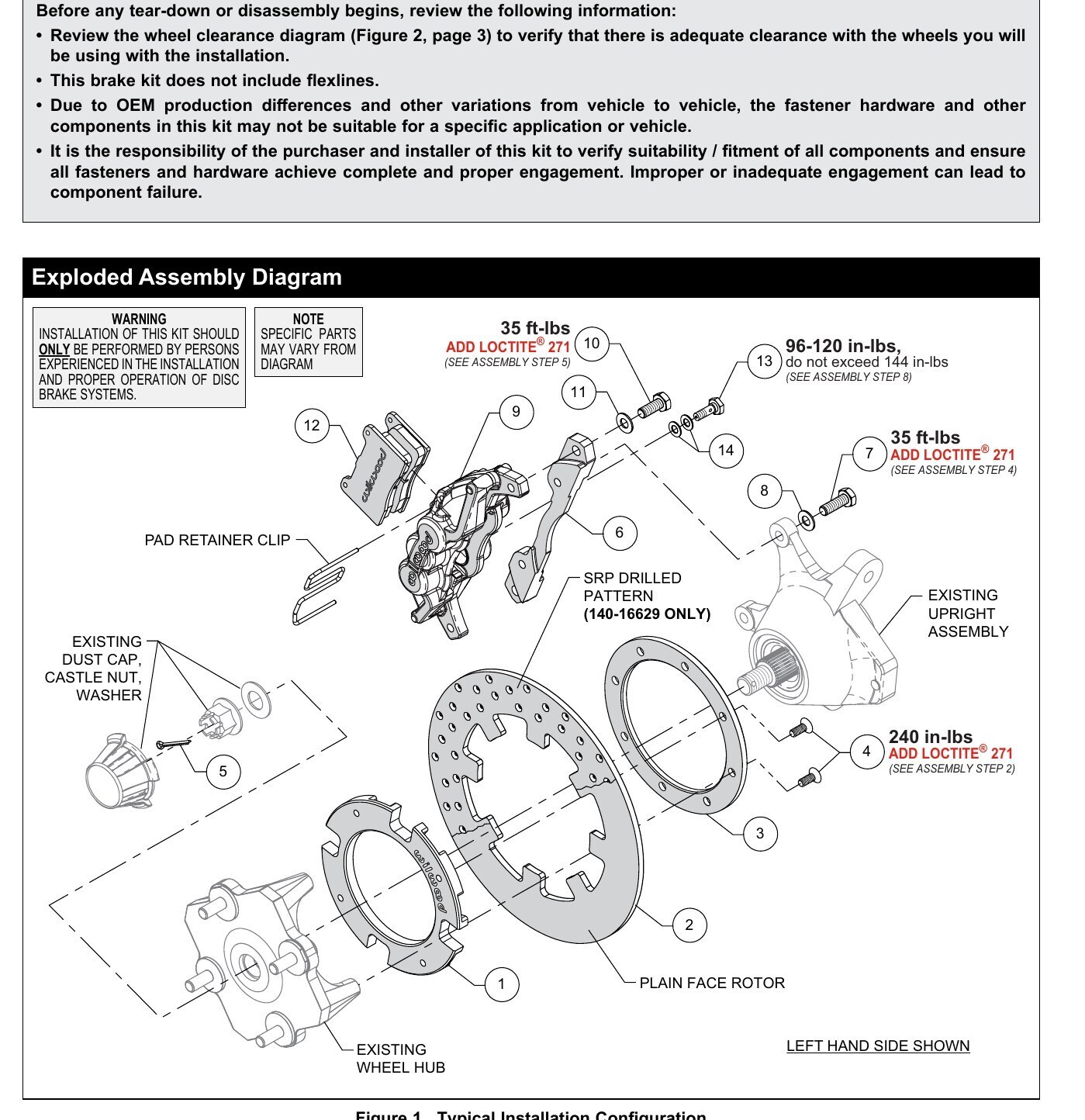 Can-Am Maverick X3 Wilwood Rear Brake Kit diagram