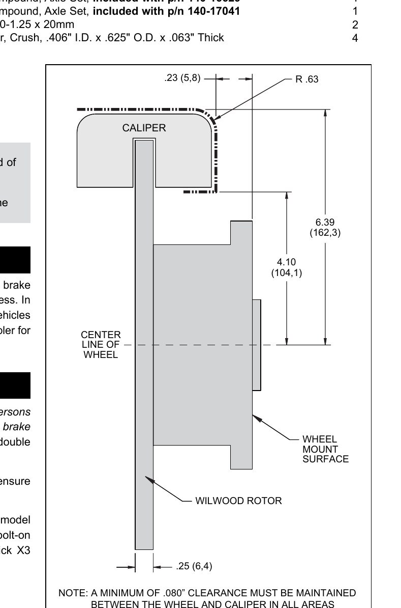 Can-Am Maverick X3 Wilwood Rear Brake Kit diagram