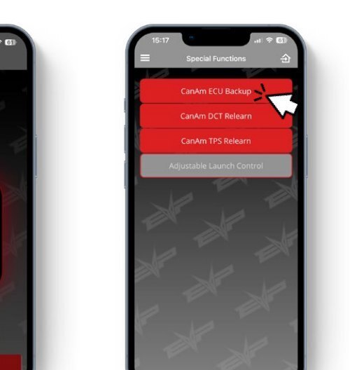 CodeShooter 2.0 · MG1 ECU Pairing screen