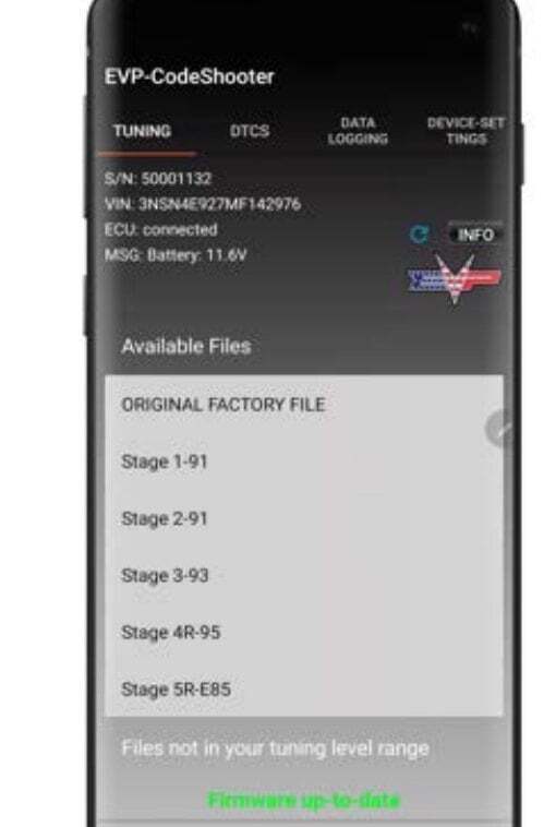 CodeShooter · Samsung TZ-23 / Android · Setup & Use screen