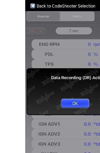 CodeShooter · Data Logging screen