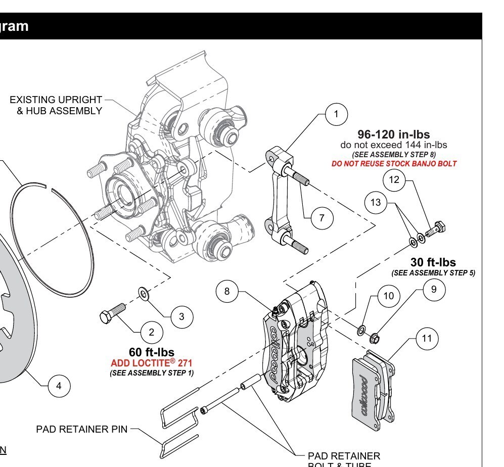 Polaris RZR Pro R / Turbo R Wilwood Rear Brake Kit diagram