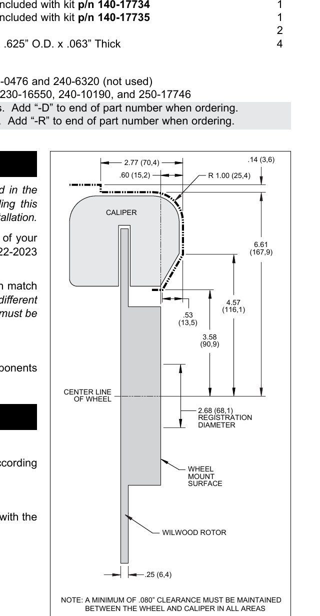 Polaris RZR Pro R / Turbo R Wilwood Rear Brake Kit diagram